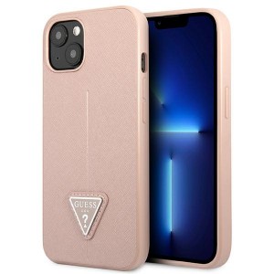 Guess iPhone 13 mini Case Cover Saffiano Triangle Pink
