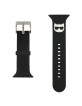 Karl Lagerfeld Strap Apple Watch 42 / 44 / 45mm Silicone Choupette Heads Black