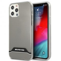 AMG iPhone 12 / 12 Pro Cover Case Transparent Electroplate Black / White