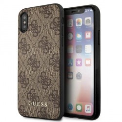 Guess iPhone Xs Max Case Cover 4G Metal Gold Logo Brown