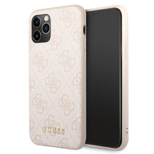 Guess iPhone 11 Pro Hülle Case 4G Metal Gold Logo Rosa