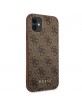 Guess iPhone 11 Case Cover 4G Metal Gold Logo Brown