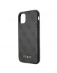 Guess iPhone 11 Case 4G Metal Gold Logo Grey