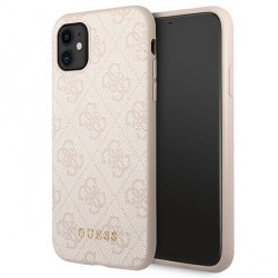 Guess iPhone 11 Hülle Case 4G Metal Gold Logo Rosa