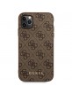 Guess iPhone 11 Pro Max Case 4G Metal Gold Logo Brown