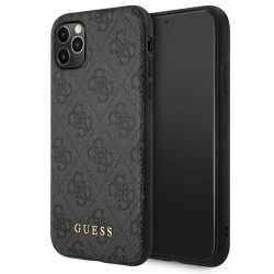 Guess iPhone 11 Pro Max Case 4G Metal Gold Logo Grey