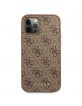 Guess iPhone 12 Pro Max Case 4G Metal Gold Logo Brown