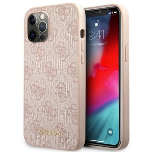 Guess iPhone 12 Pro Max Case 4G Metal Gold Logo Pink