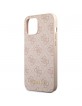 Guess iPhone 12 Pro Max Hülle Case 4G Metal Gold Logo Rosa