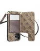 Guess iPhone 12 / 12 Pro Case Cover 4G Crossbody Cardslot Brown