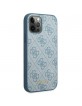 Guess iPhone 12 / 12 Pro Case Cover 4G Metal Gold Logo Blue