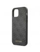 Guess iPhone 12 / 12 Pro Case 4G Metal Gold Logo Grey