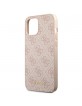 Guess iPhone 12 / 12 Pro Hülle Case 4G Metal Gold Logo Rosa