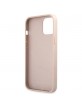 Guess iPhone 12 / 12 Pro Hülle Case 4G Metal Gold Logo Rosa