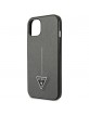 Guess iPhone 13 Case Saffiano Triangle Logo Silver