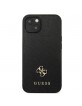 Guess iPhone 13 mini Case Saffiano 4G Small Metal Logo Black