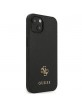 Guess iPhone 13 mini Case Saffiano 4G Small Metal Logo Black