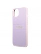 Guess iPhone 13 mini Hülle Case Cover Saffiano Stripe Metal Logo Violett