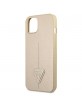 Guess iPhone 13 mini Hülle Case Saffiano Triangle Logo Gold