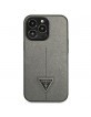 Guess iPhone 13 Pro Max Hülle Case Saffiano Triangle Logo Silber