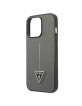 Guess iPhone 13 Pro Max Hülle Case Saffiano Triangle Logo Silber