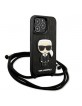 Karl Lagerfeld iPhone 13 Pro Case Monogram Iconik Cord Black
