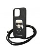 Karl Lagerfeld iPhone 13 Pro Case Monogram Iconik Cord Black