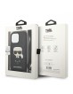 Karl Lagerfeld iPhone 13 Pro Hülle Case Monogram Iconik Kordel Schwarz