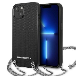 Karl Lagerfeld iPhone 13 Case Textured Chain Black