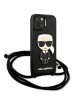 Karl Lagerfeld iPhone 13 mini Case Monogram Iconik Cord Black