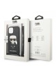 Karl Lagerfeld iPhone 13 mini Hülle Case Monogram Iconik Kordel Schwarz