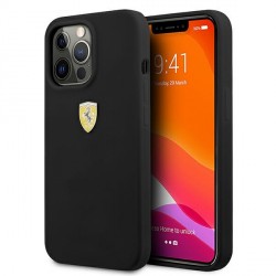 Ferrari iPhone 13 Pro Max Case Cover Silicone Microfiber Lining Black