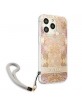 Guess iPhone 13 Pro Hülle Case Cover Blume Strap Kollektion Gold