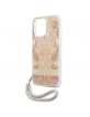 Guess iPhone 13 Pro Hülle Case Cover Blume Strap Kollektion Gold