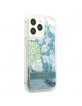 Guess iPhone 13 Pro Case Cover Flower Liquid Glitter Green