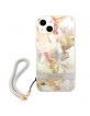 Guess iPhone 13 Case Cover Flower Strap Purple