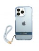 Guess iPhone 13 Pro Case Cover Translucent Stap Blue