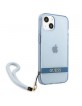 Guess iPhone 13 Hülle Case Cover Translucent Stap Blau