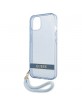 Guess iPhone 13 Hülle Case Cover Translucent Stap Blau
