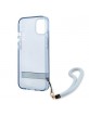 Guess iPhone 13 mini Hülle Case Cover Translucent Stap Blau