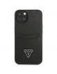 GUESS iPhone 13 mini Case Cover Saffiano Triangle CardSlot Black