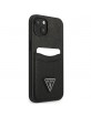 GUESS iPhone 13 mini Case Cover Saffiano Triangle CardSlot Black