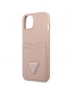 GUESS iPhone 13 mini Case Cover Saffiano Triangle Card Slot Pink