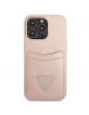 GUESS iPhone 13 Pro Max Case Cover Saffiano Triangle Card Slot Pink
