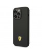 Ferrari iPhone 14 Pro Max Magsafe Case Cover Silicone Metal Logo Black