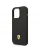 Ferrari iPhone 14 Pro Max Magsafe Case Cover Silicone Metal Logo Black