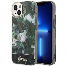 Guess iPhone 14 Plus Hülle Case Cover Jungle Kollektion Grün