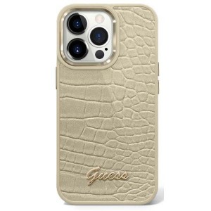 Guess iPhone 14 Pro Max Hülle Case Cover Croco Kollektion Gold