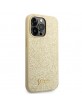 Guess iPhone 14 Pro Max Case Cover Hülle Glitter Script Gold