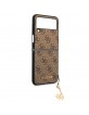 GUESS Samsung Z Flip 4 Book Case Cover 4G Charms Brown